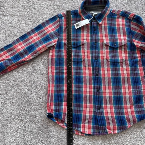 Outerknown Blanket Shirt Plaid Flannel Shacket Button Up Mens Medium - Picture 11 of 14